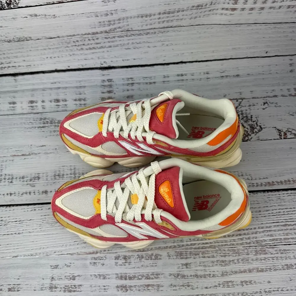 New Balance 9060 Unisex M 4.5 W 6 D Sneakers Orange Red Cream